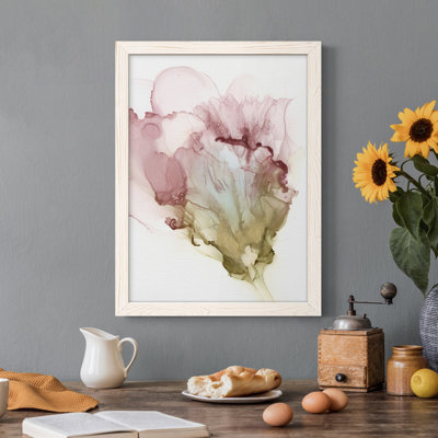 Floraison rose I, toile encadrée de qualité supérieure - prête à être accrochée