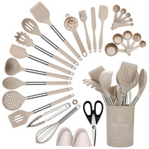 BergHOFF Studio 23Pc Tub of Tools Kitchen Utensil Set, Stainless Steel,  Bamboo, Eco-friendly, Hanging Loop