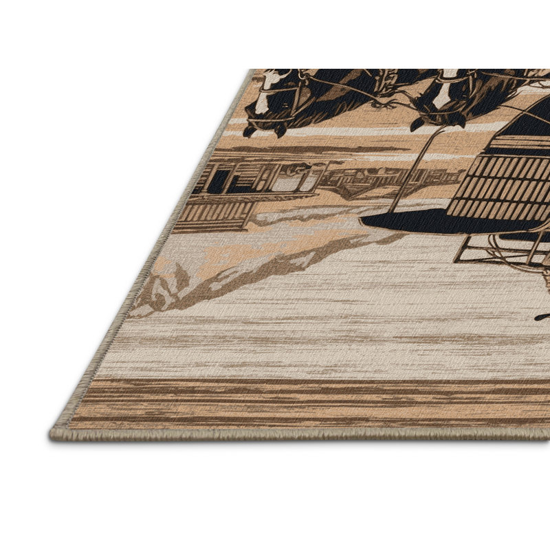 Tapis de transport brun lavable à la machine, Carré 3 pi