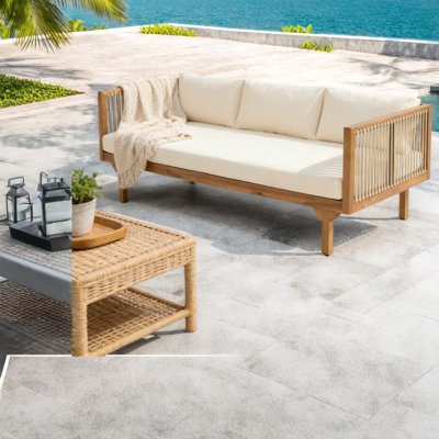 Comfortable Patio Sofas Acacia Wood Rope Modern Sofa For Backyard