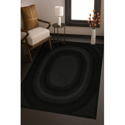 Tapis bleu tissé lavable rétro Mosso