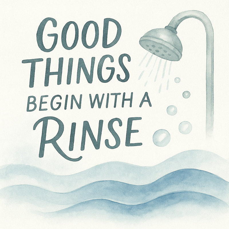 «Good Things Commencer avec un rinçage» - Art mural sur toile, H 40 po x l 40 po