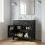 Meuble-lavabo 30 po avec lavabo en céramique, armoire de salle de bain simple noire moderne avec 2 portes et une tablette, portes à fermeture douce