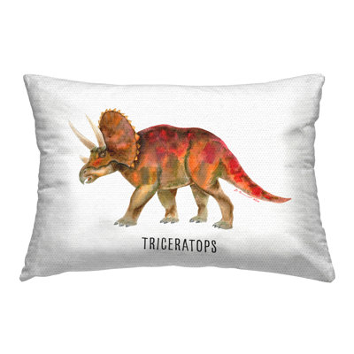Coussin d'extérieur imprimé Stupell Industries Triceratops Dinosaur Design par Brett Blumenthal