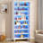 Orthman 68.9" H x 28.35" W Open Bookcase Bookshelf with Adjustable Shelf and Multicolor LED Lights-1493773659