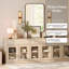 Armoire d'appoint moderne avec 6 portes en verre et tiroir, commode d'appoint multifonctionnelle avec grand rangement et tablette réglable-2052098385