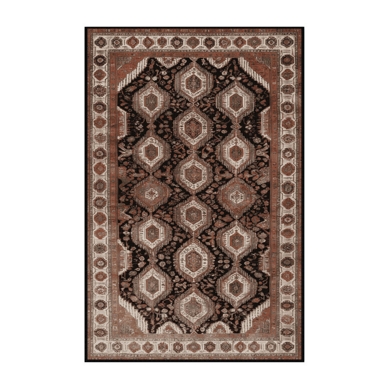 Tapis brun lavable à la machine, Rectangle 7 pi x 10 pi