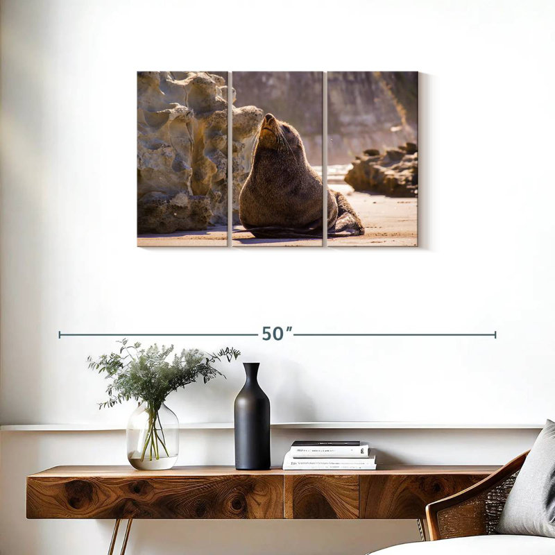 Sunbathing Seal, 20" H x 33" W