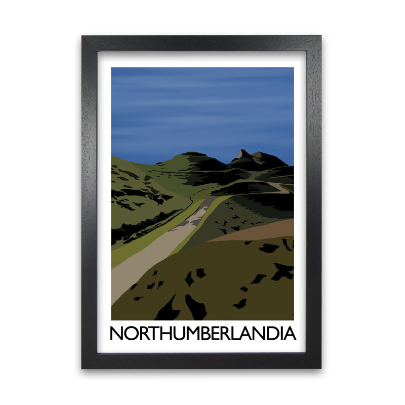 Northumberlandia by Richard O'Neill - Single Picture Frame Print, Black, 42 cm H x 29.7 cm W x 3 cm D