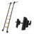 Library Ladder,Iron Wood Staircase(Including Sliding Hardware)-1986868026