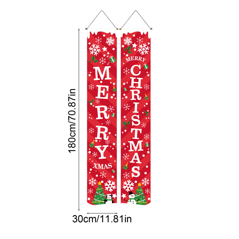 Kbndieu Christmas Couplet Door Curtain Custom Party Decoration Door Cover Christmas Flag Background Cloth