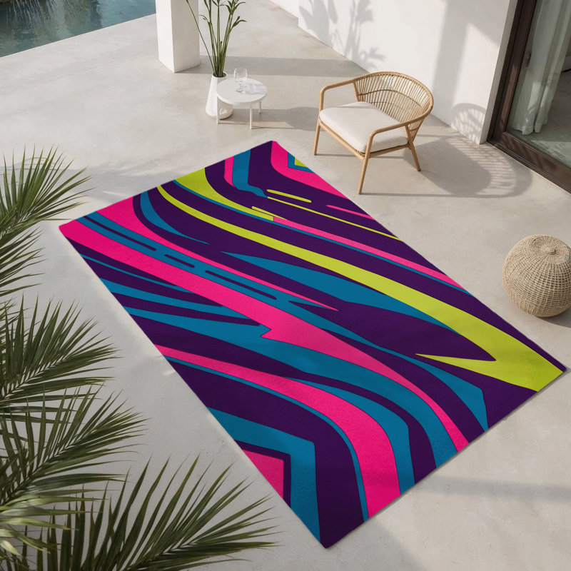 Tapis intérieur et extérieur Glowbeam Grid, Rectangle 1 pi 6 po x 2 pi 6 po