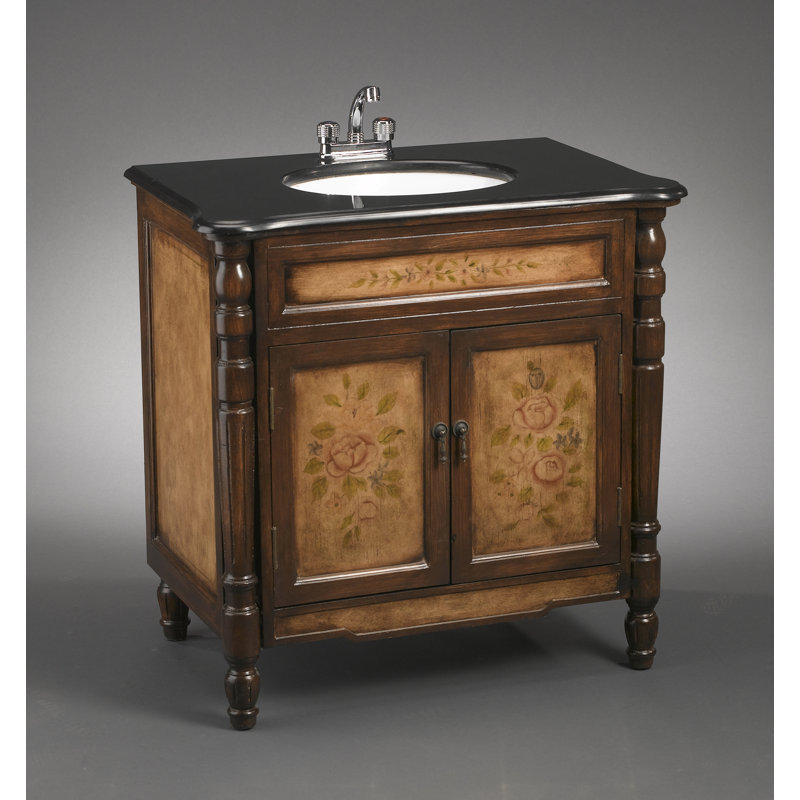 32" Single Bathroom Vanity Set, Antique Light/Dark Brown