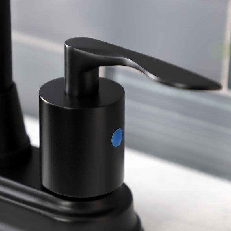Kingston Brass Serena Two-Handle 2-Hole Deck Mount Bar Faucet, Matte Black