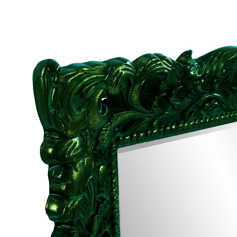Miroir décoratif biseauté Luise, Vert forêt