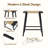 AllForWood Thor Wicker Counter Height Wooden Counter Stool with Hand-Knitted Rope, K/D, Backless Island 24" Wicker Stool for Kitchen, Solid Wood, Modern Design, Indoor & Outdoor (Midnight Charcoal)-868850889-868850890