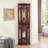 Corner Curio Cabinet With Lights, Adjustable Tempered Glass Shelves, And Mirrored Back For Displaying Collectibles