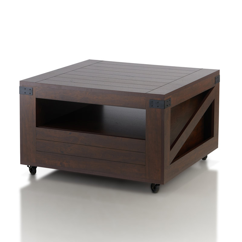 Table basse de style contemporain en noyer rétro
