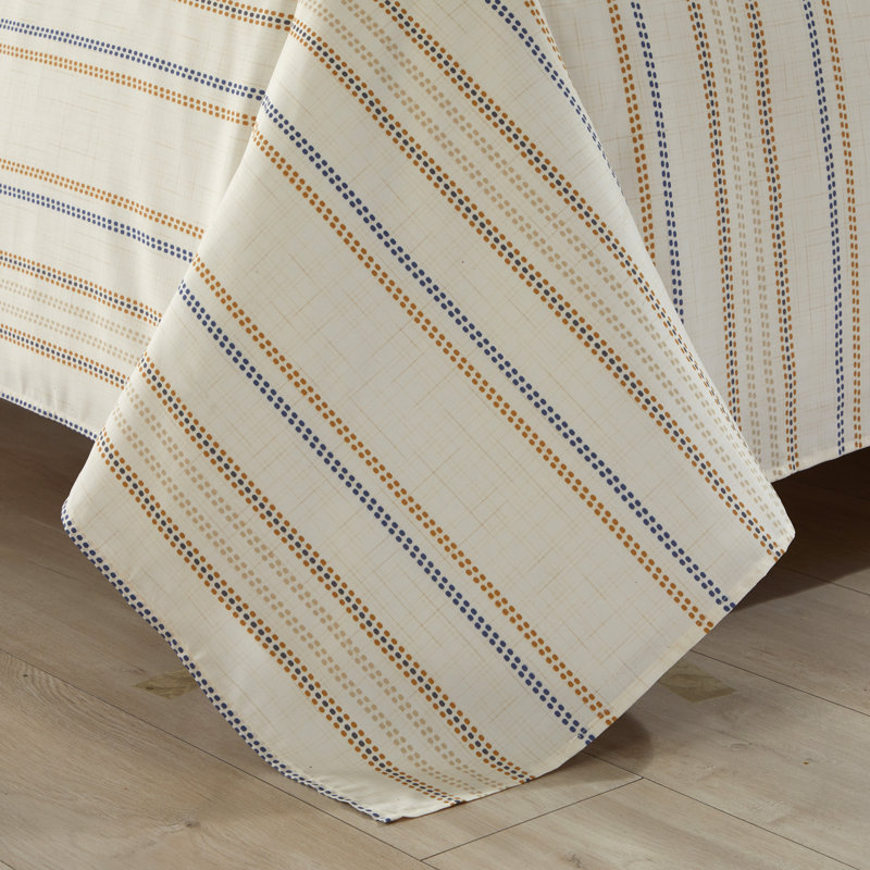  Ensemble de draps rayés en microfibre / polyester, Ensemble de draps pour grand lit + drap-housse + 2