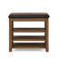 Banc de style nordique, hauteur réglable, brun et bois d'hévéa, rangement dissimulé pour tabouret à clés, hauteur réglable, cirage à chaussures