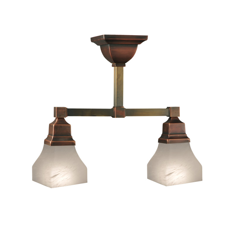 Plafonnier semi-encastré 17" simple bell 2 lumières