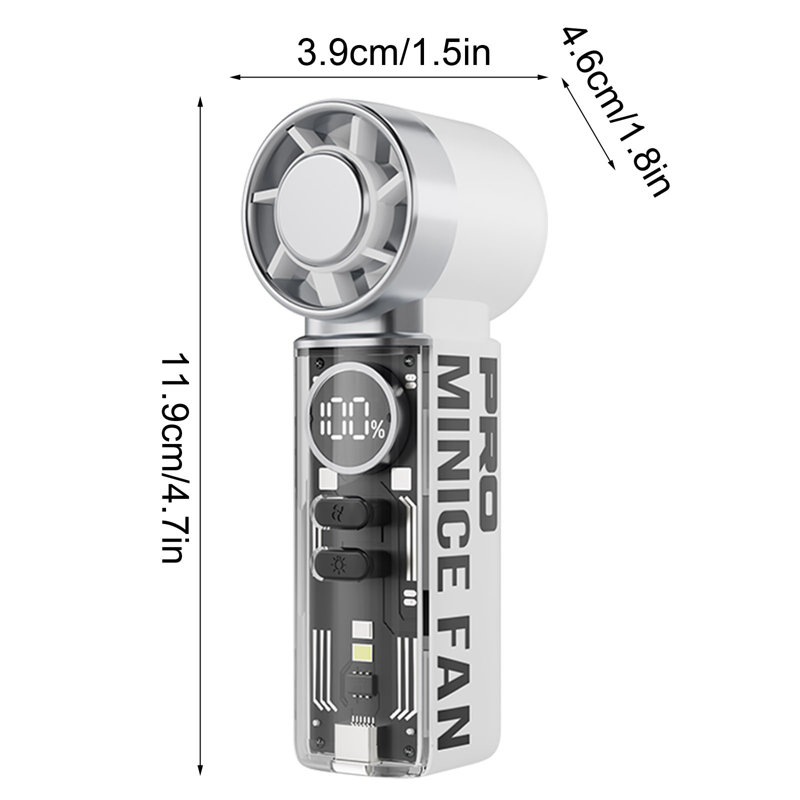 Kbndieu UltraHigh-Speed Thermoelectric Cool Off Handheld Mini Fan, White