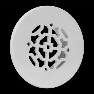 Achtek 4" Duct Solid Cast Aluminum Round Grille (5-1/2" Round Overall) Powder Coated For Floor