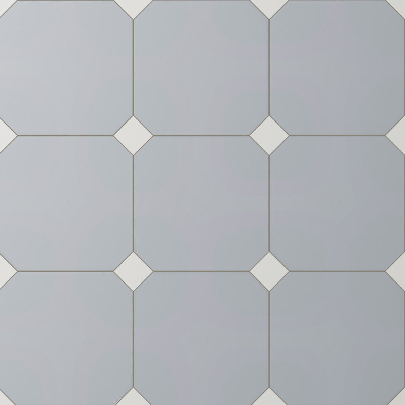 Humour octogonal vaudois avec taco 7-7 / 8 po X 7-7 / 8 po Carreau de porcelaine pour plancher et mur, Gris
