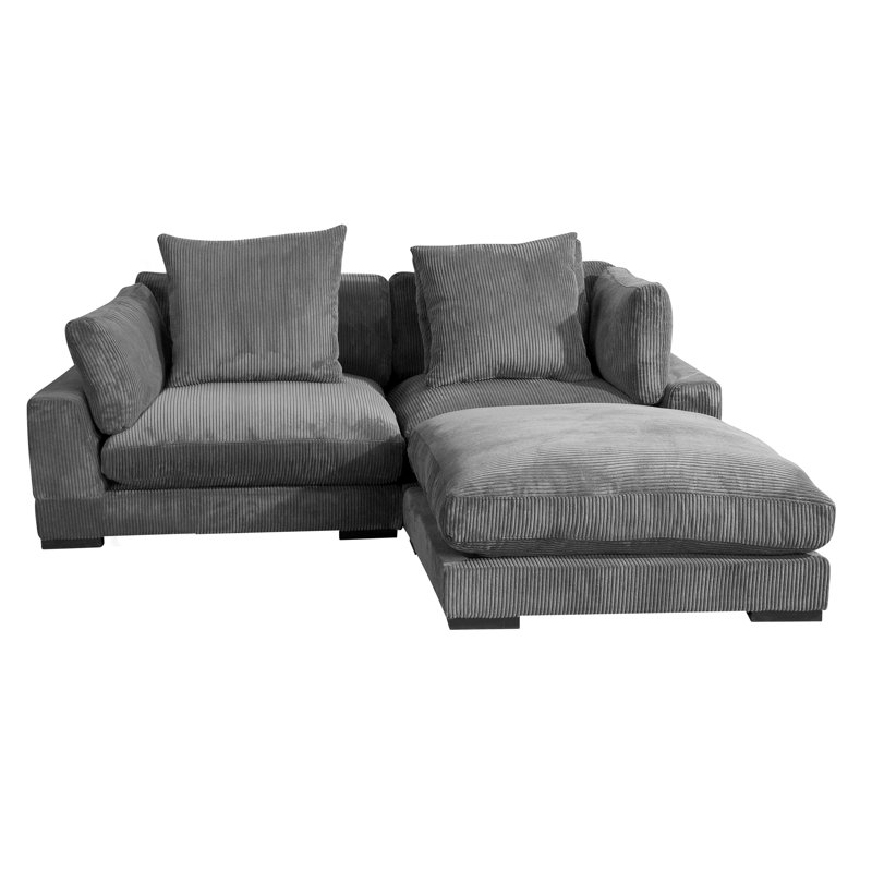 Saegan Upholstered L-Shaped Sectional Reversible, Gray