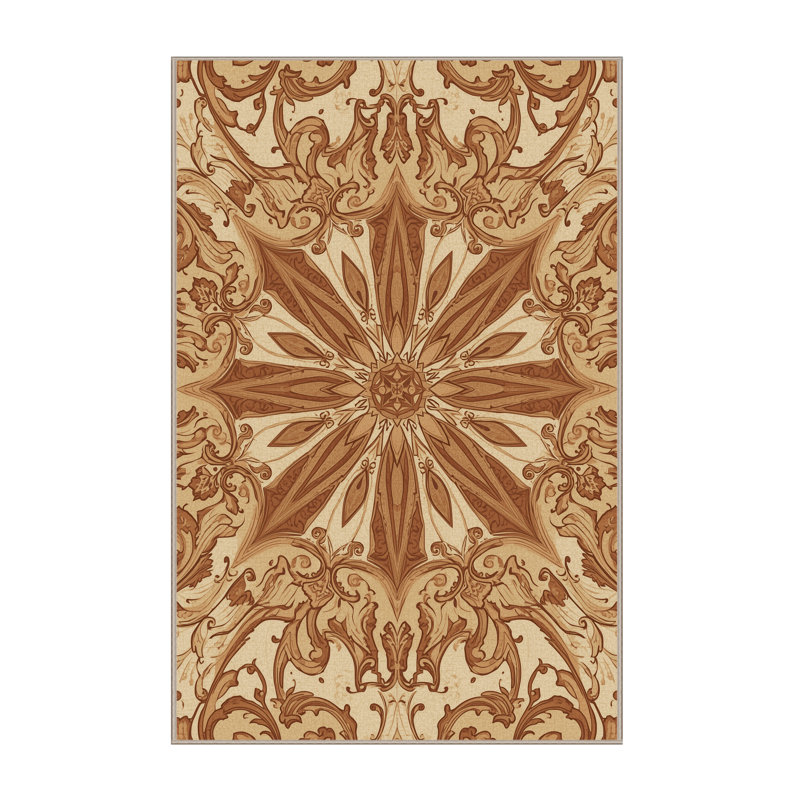 Tapis damassé classique lavable à la machine Paizley, 6 X 9