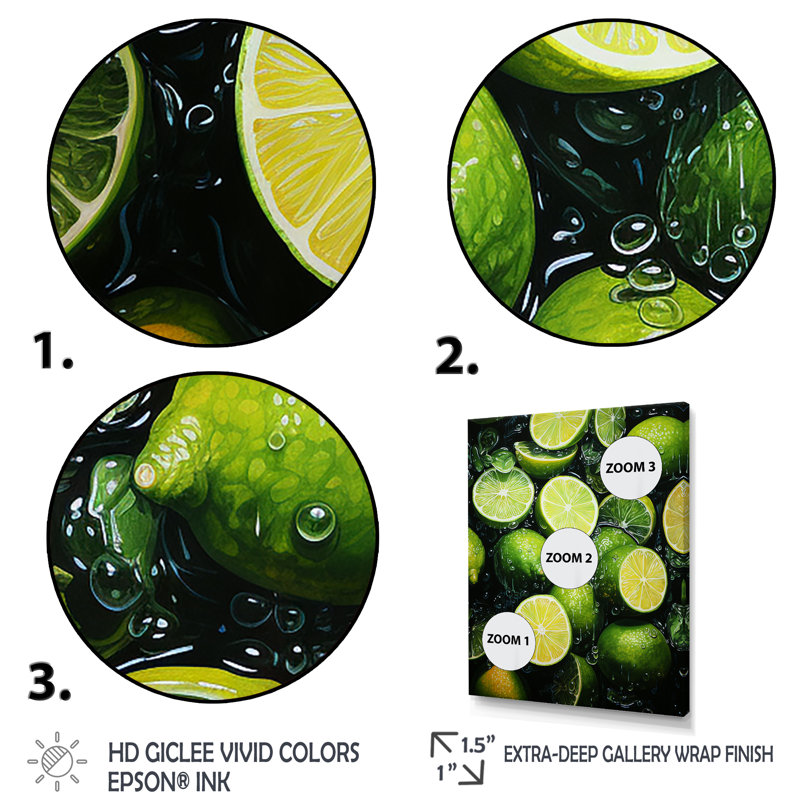 «Green Neon», agrume citron vert, art mural fruits, H 20 po x l 12 po x P 1 po