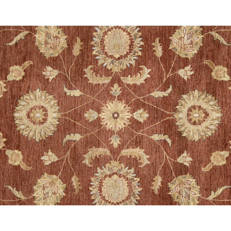 Hand Knotted Wool Oriental Area Rug in Rust And Gold