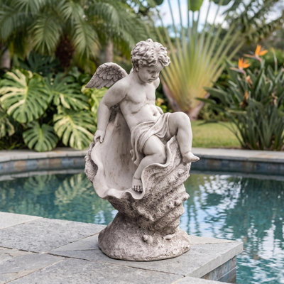 Testing The Waters Cherub Statue