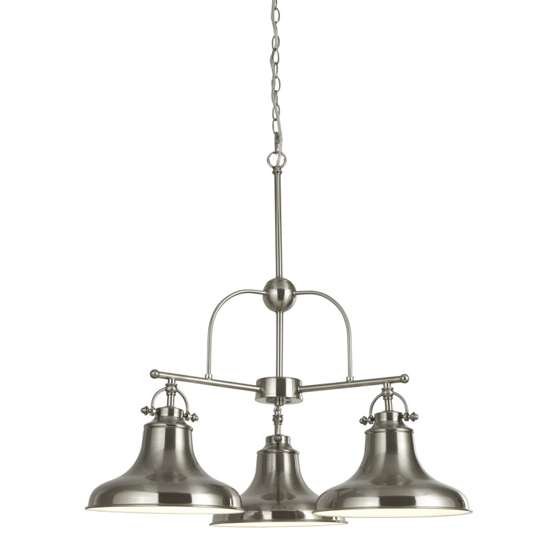Aldwych 3 - Light Shaded Chandelier, Stain Silver