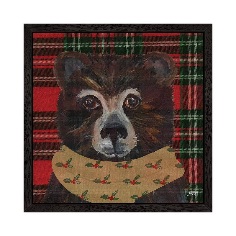 Holiday Animals I by Julie Derice - Print on Canvas, Black Floater Framed, 45.72 cm H x 45.72 cm W x 3.175 cm D