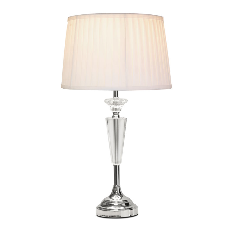 Wauregan 55cm Crystal Glass Chrome Table Lamp