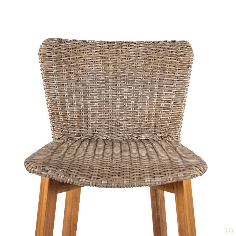 Tabouret de bar d'extérieur Lymington, ensemble de 2, Brun pâle
