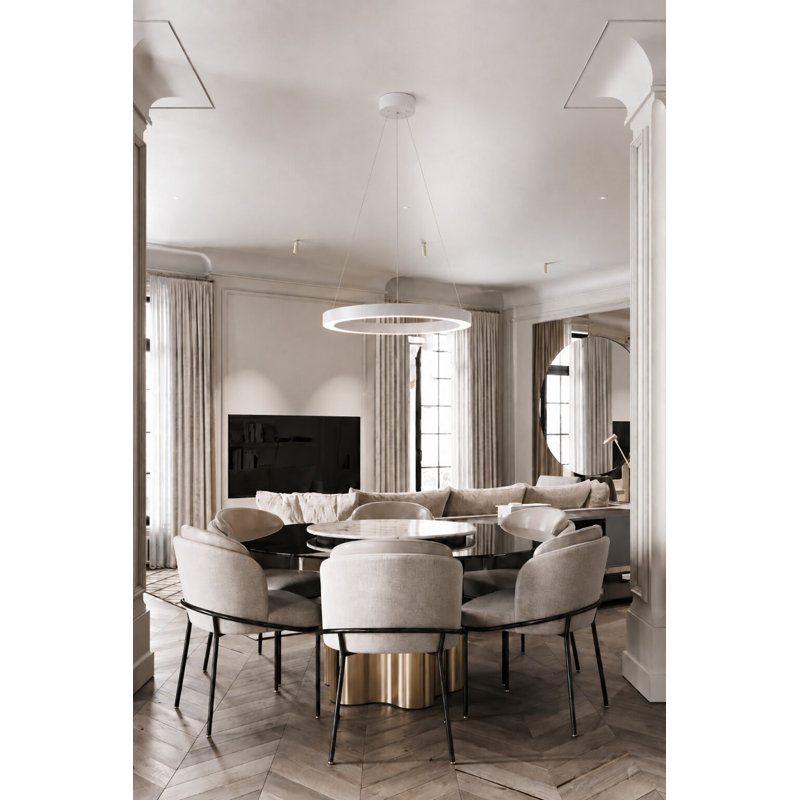 Luminaire suspendu moderne 1 lumière DEL blanche, Blanc mat