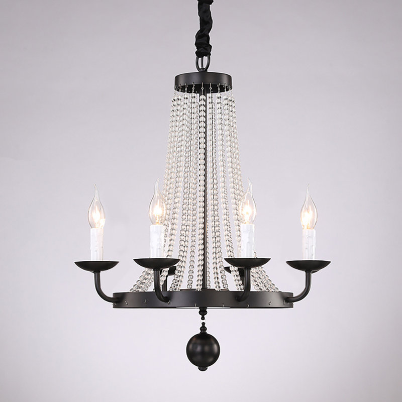 Naglee 6 - Light Candle Style Chandelier, Black