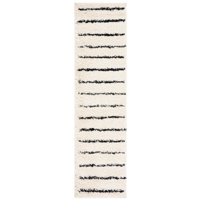 Chandless Striped Ivory/Black Area Rug