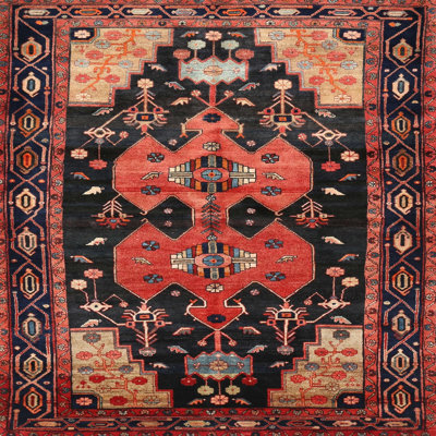 Tapis traditionnel noir / brun / rouge