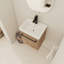 Meuble-lavabo flottant mural 18 po avec lavabo en céramique et porte d'armoire à fermeture en douceur, pour petite salle de bain-80193699