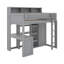 Lit mezzanine simple en bois avec tablettes de rangement et garde-robe-1275833780