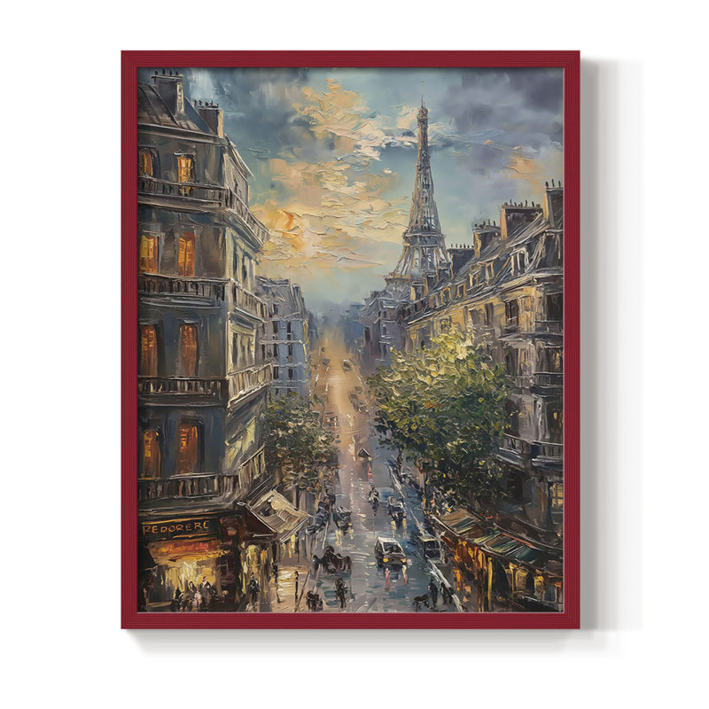 LANDSCAPES Series CECXCIV, reproduction encadrée - bois massif, H 15 po x l 12 po, Rouge