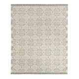 Scandinavian Hand Knotted Silk Trellis Area Rug