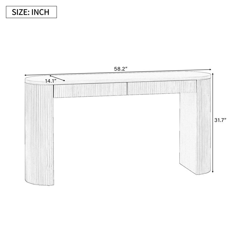 Table d'appoint 58,22 "pour vestibule dans le couloir, Noir