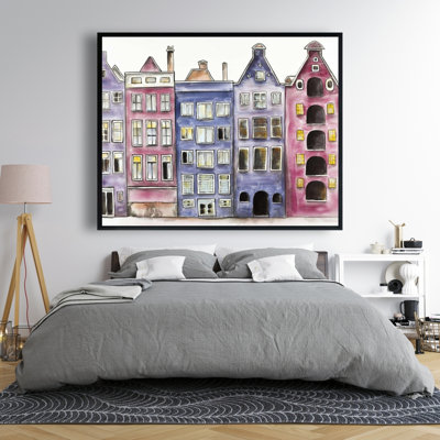 Old Historic Houses Amsterdam Print On Canvas