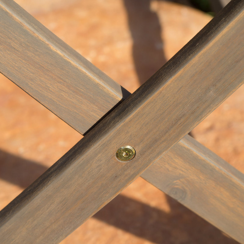 Rectangular Acacia Solid Wood Outdoor Dining Table , 43.51 " W 27.51 " D, Gray