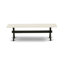L'ensemble de table de salle à manger 6 pièces comprend une table de cuisine rectangulaire avec pieds en X et 4 chaises Parson en tissu de couleur noire avec banc, finition noire brossée-1058078404-1058078407