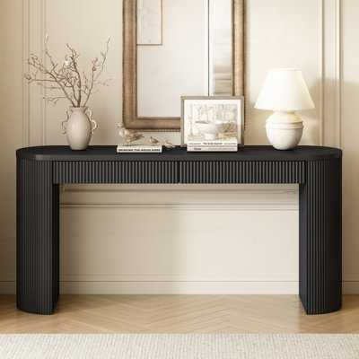 Console Table with Vertical Striped Design,Sled